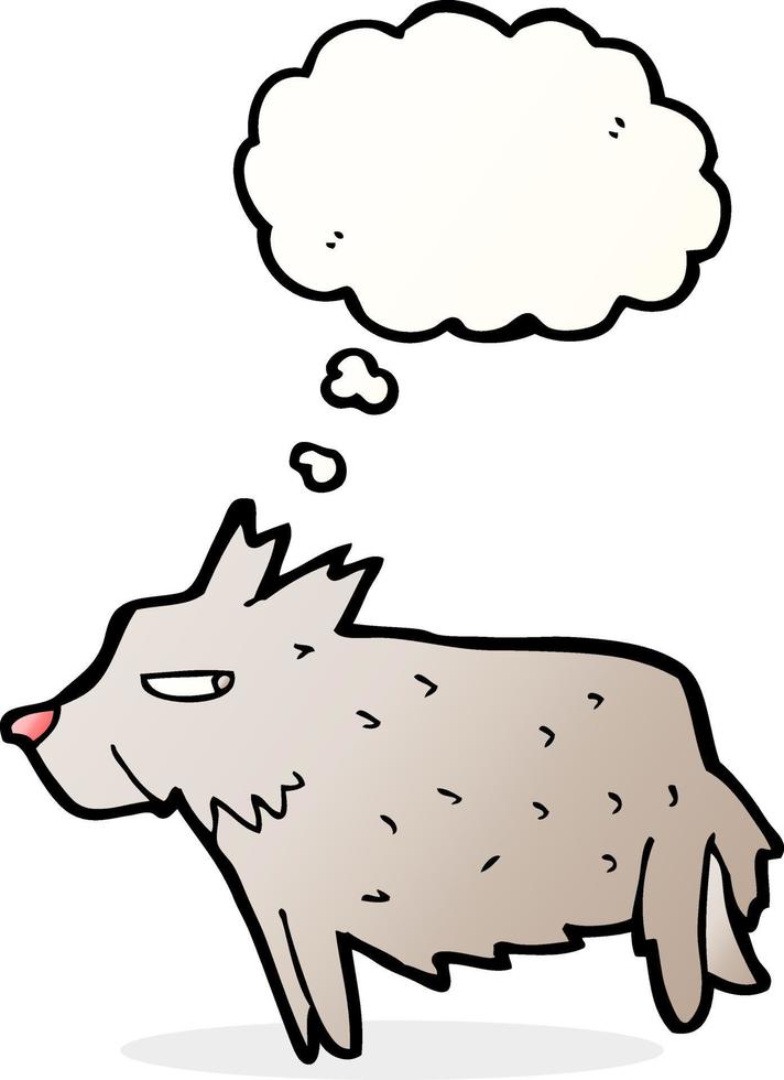 cartoon terrier with thought bubble vector