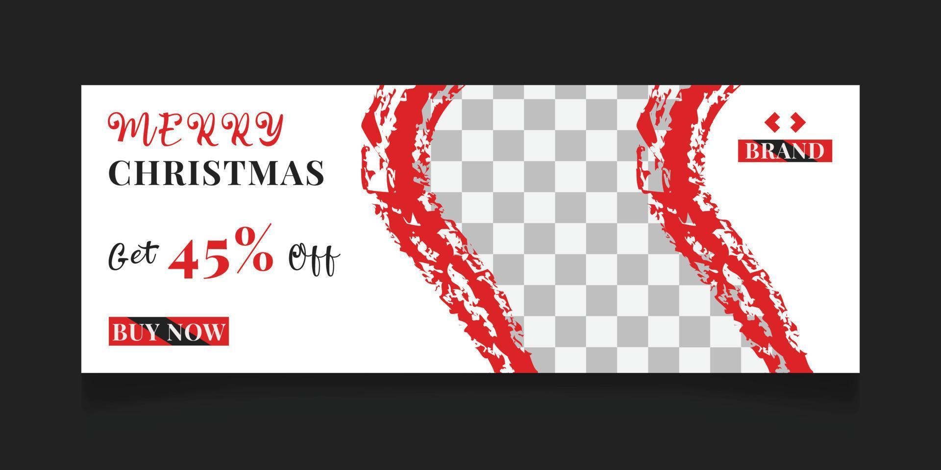 Christmas sale social media post template or winter festival sale promotion banner design vector
