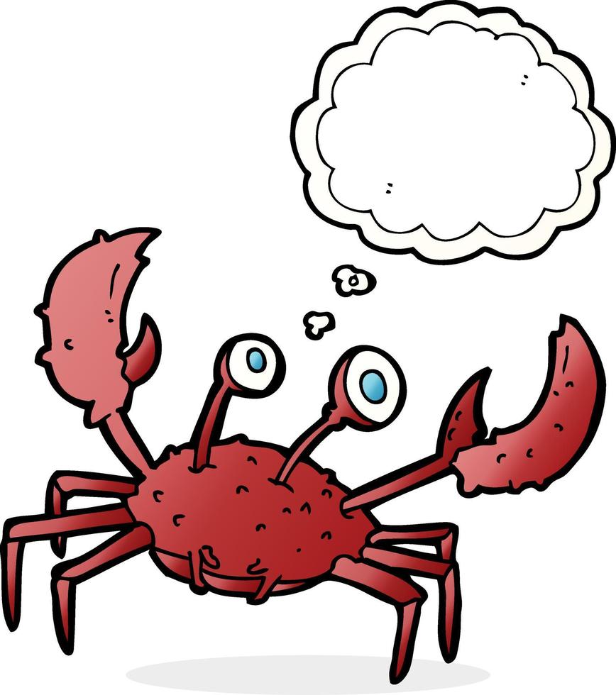 cartoon crab with thought bubble vector