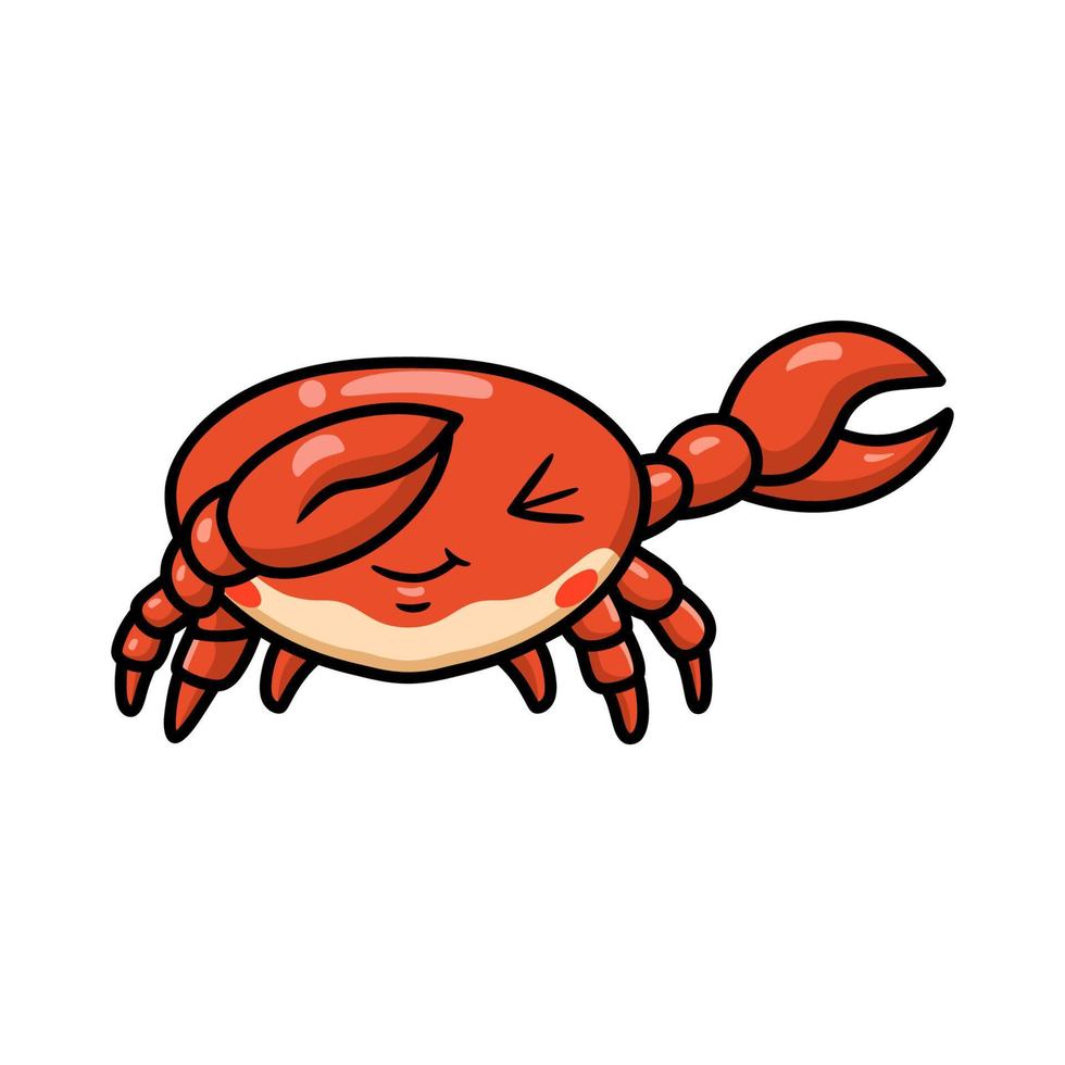 Cute little crab cartoon dabbing vector