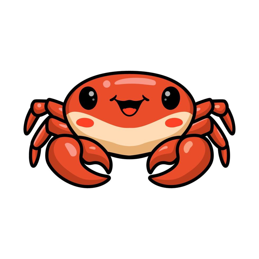 Cute little crab cartoon posing vector