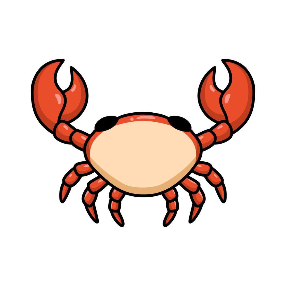 Cute little orange crab cartoon vector