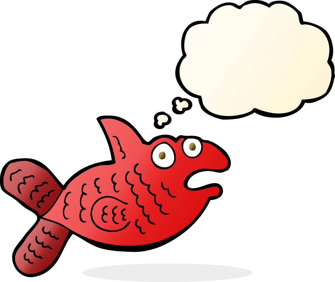 cartoon fish with thought bubble vector