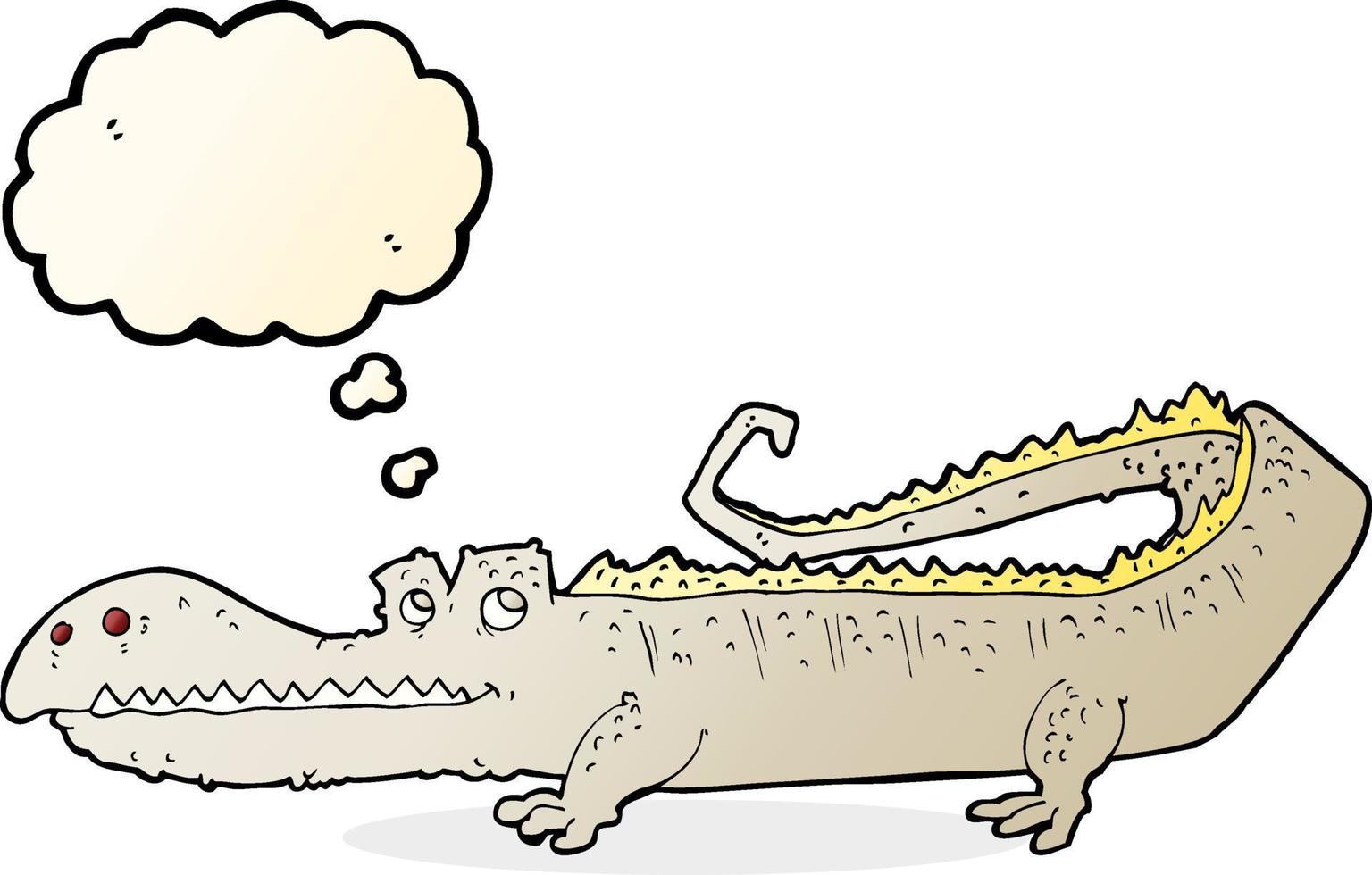 cartoon crocodile with thought bubble vector