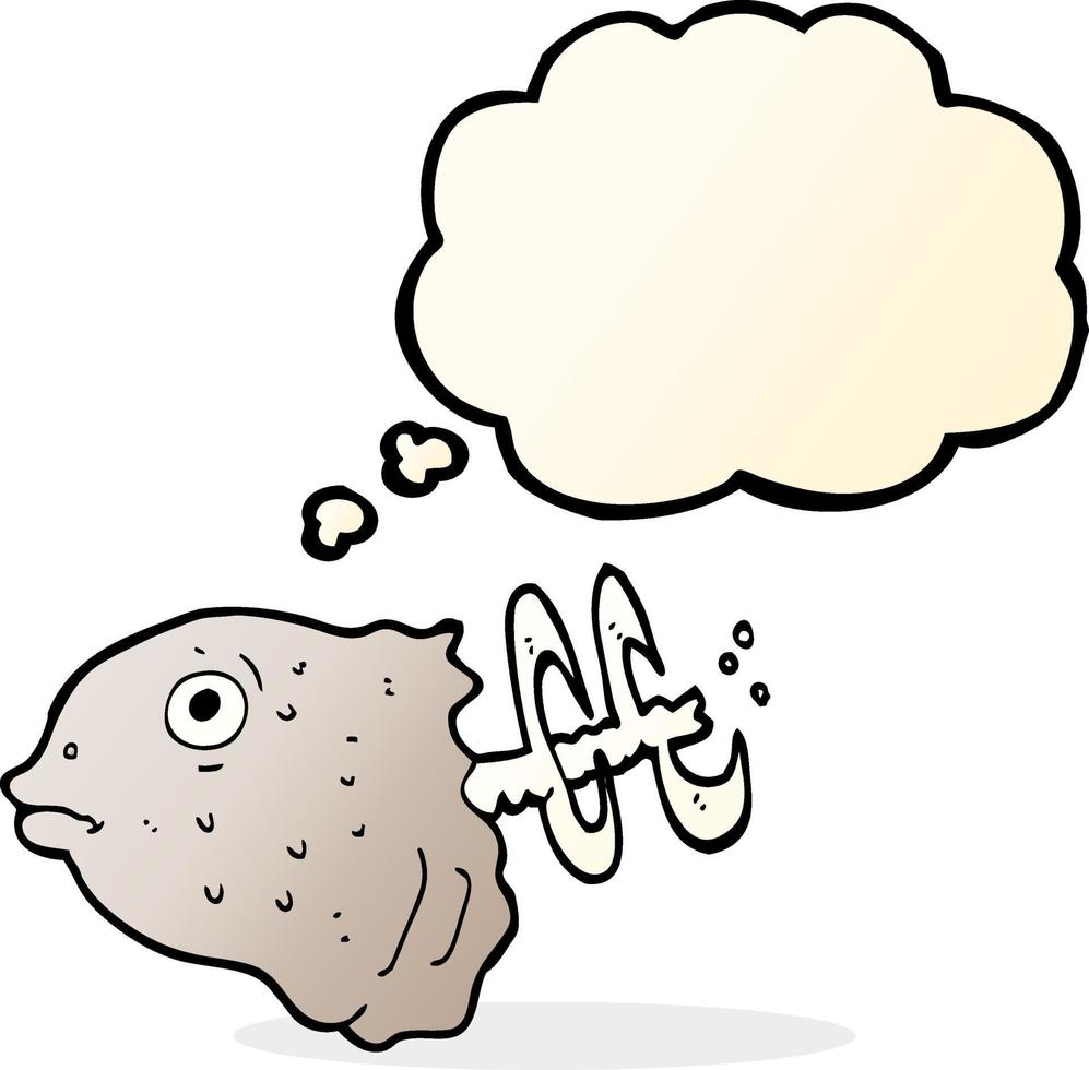 cartoon fish head with thought bubble vector