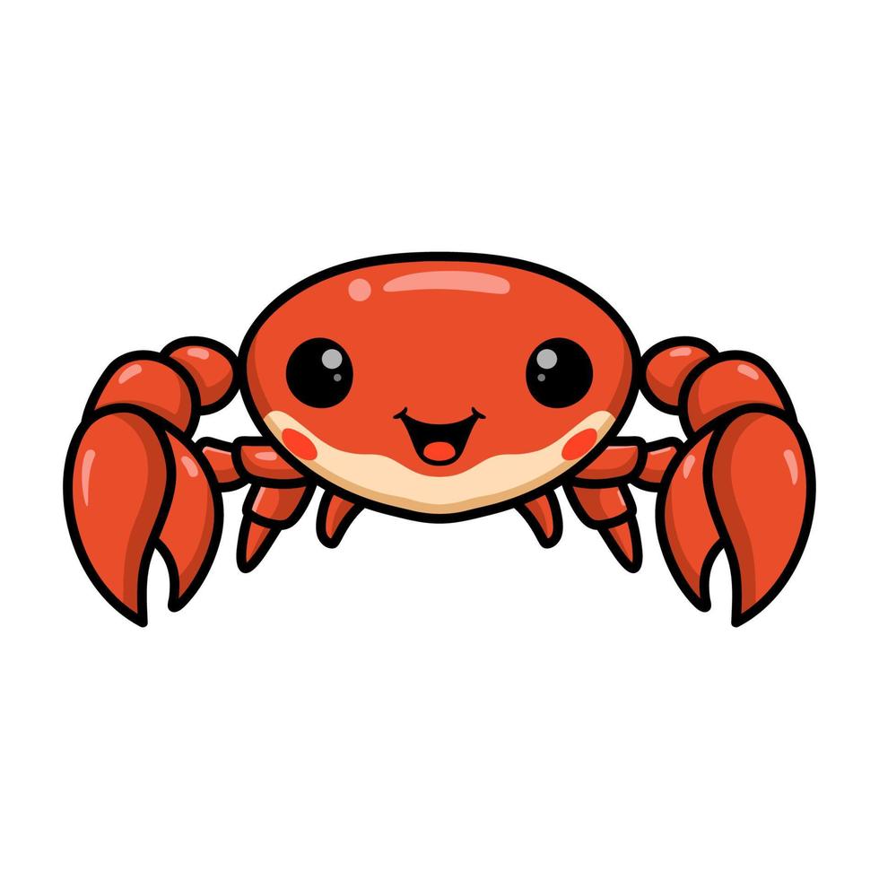 Cute little orange crab cartoon vector