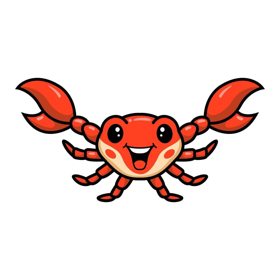 Cute little orange crab cartoon vector