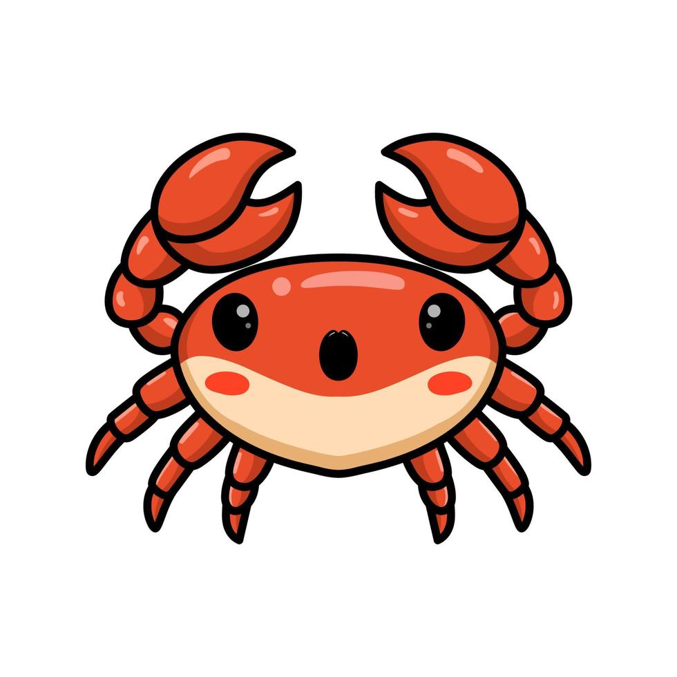 Cute little orange crab cartoon vector