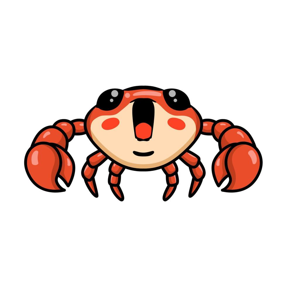 Cute little orange crab cartoon vector
