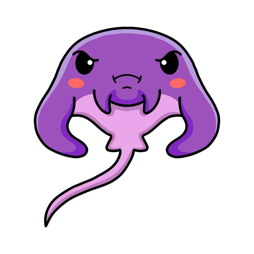 Cute muscle little stingray cartoon vector