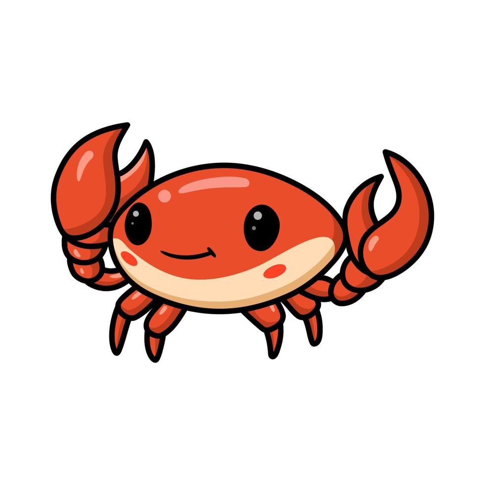 Cute little orange crab cartoon vector