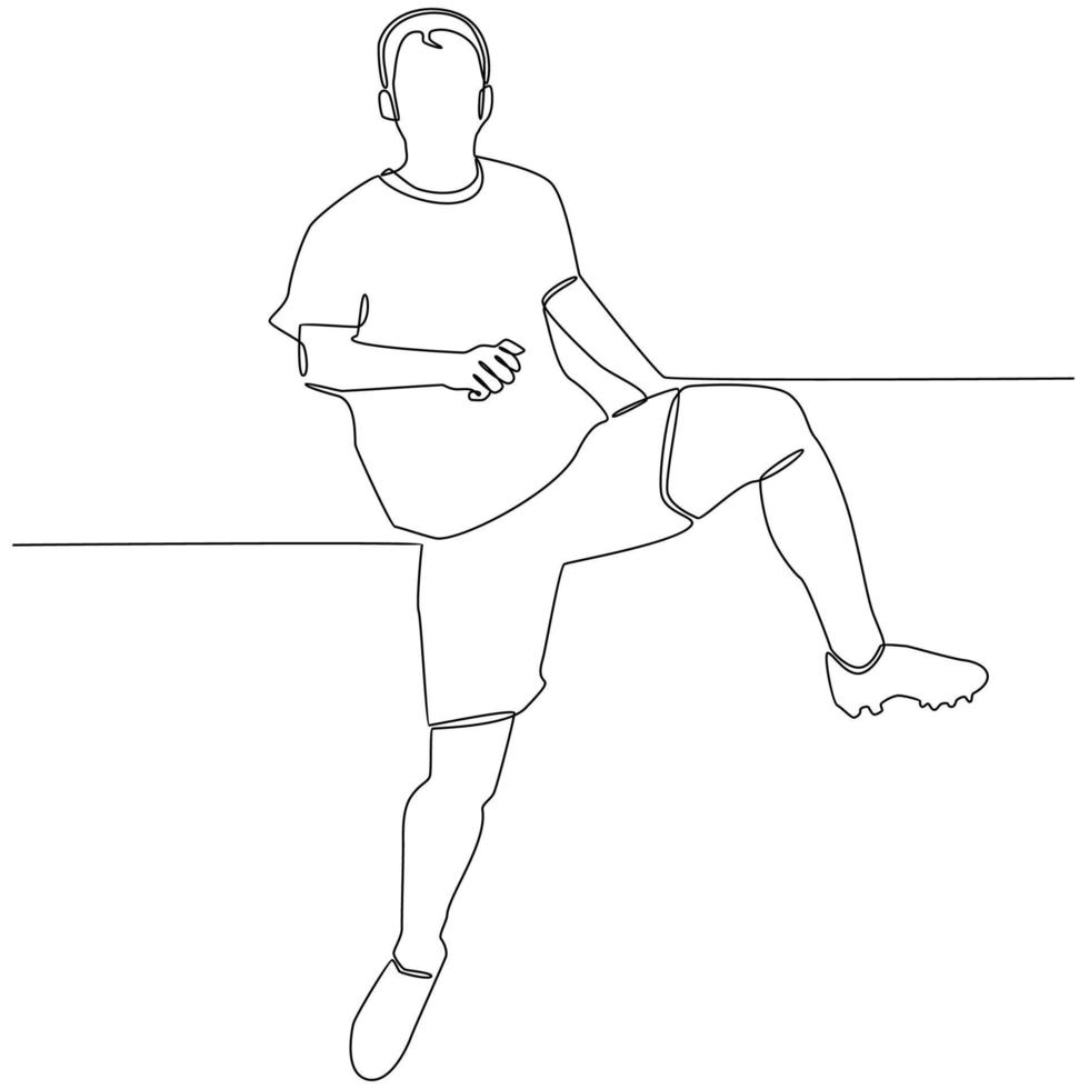 Football Player Continuous Line Drawing vector