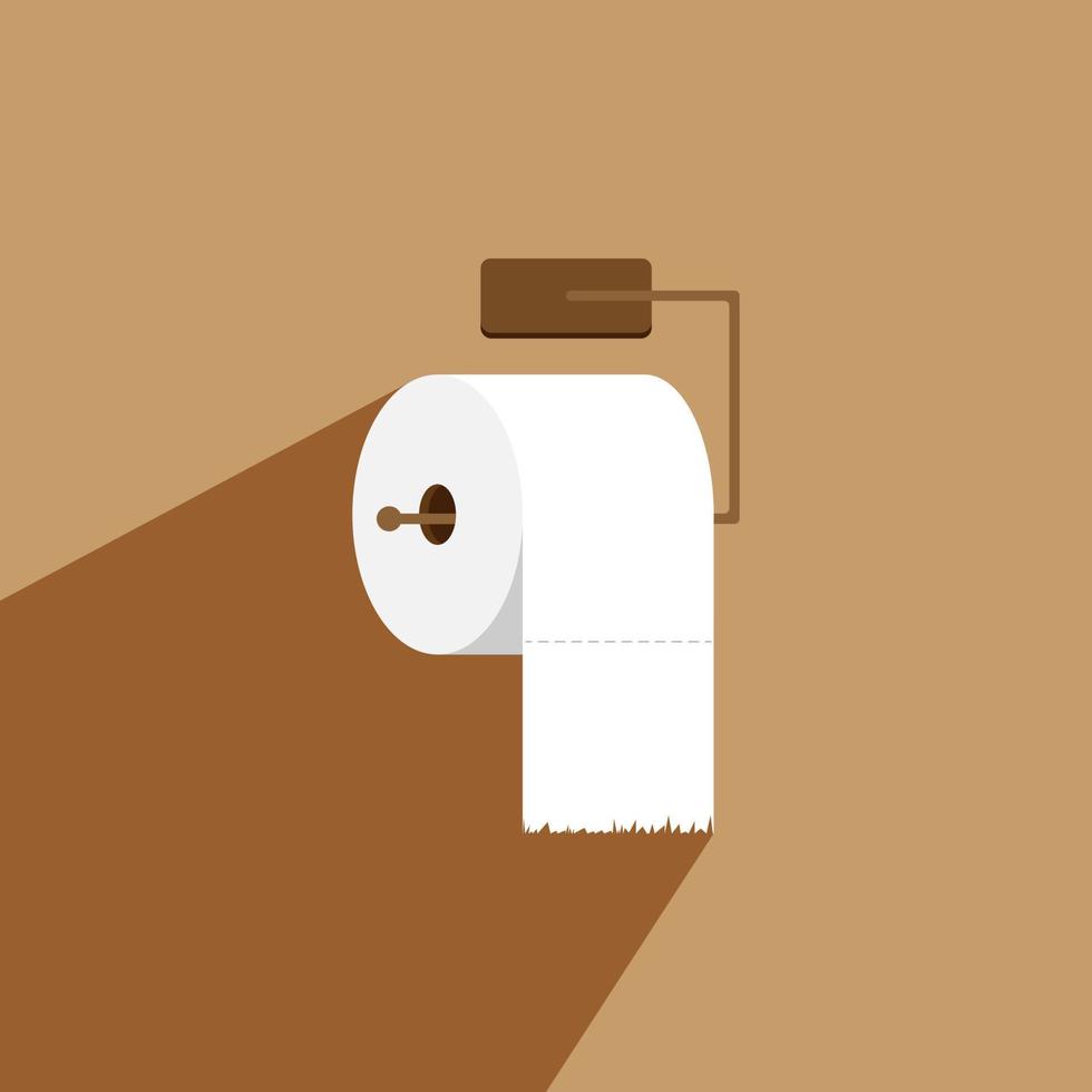 toilet tissue paper with hanger and shadow vector