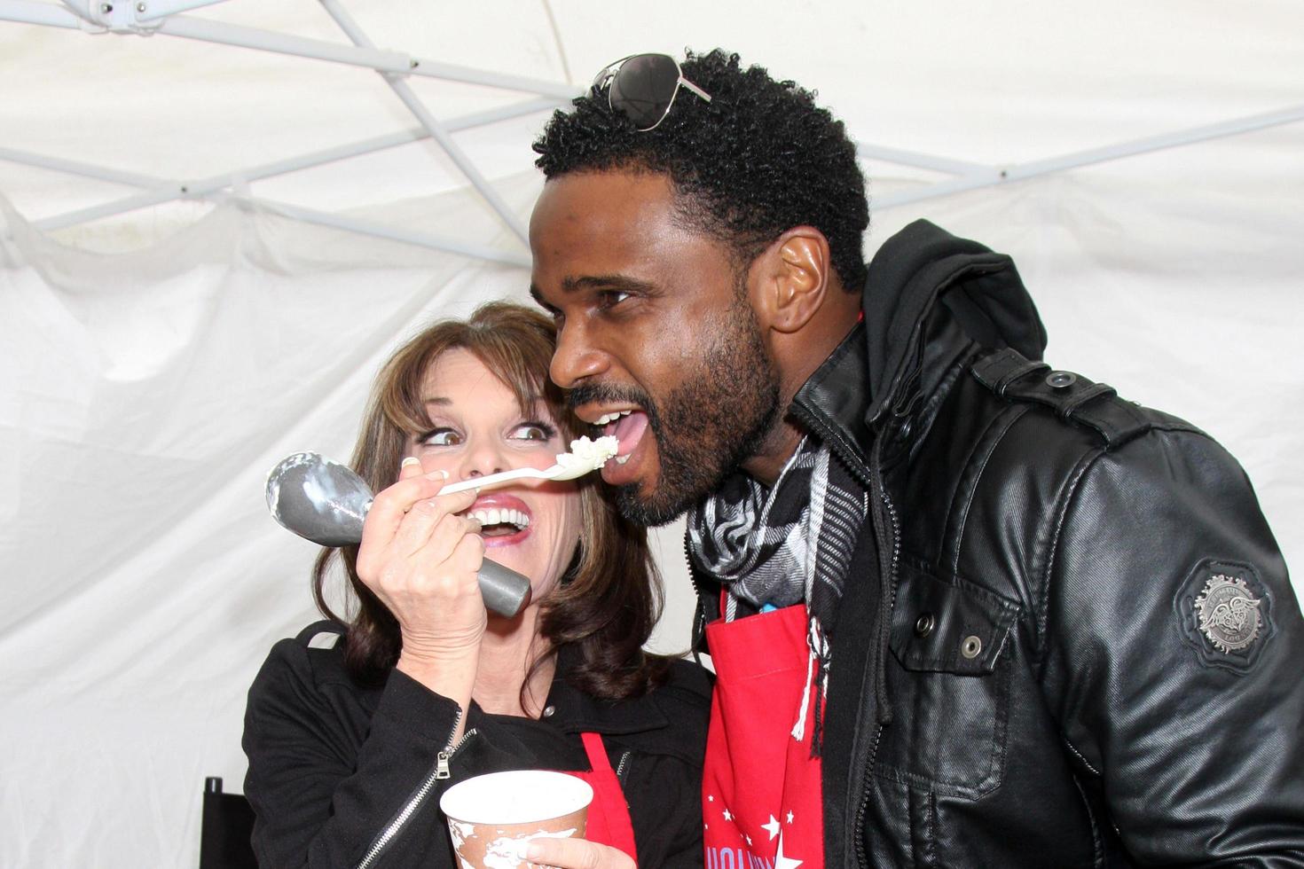 LOS ANGELES, NOV 18 -  Kate Linder, Darius McCrary arrives at the 2010 Hollywood Chamber of Commerce Fire Dept  and Police Appreiciation Luncheon at Wilcox Police Station on November 18, 2010 in Los Angeles, CA photo