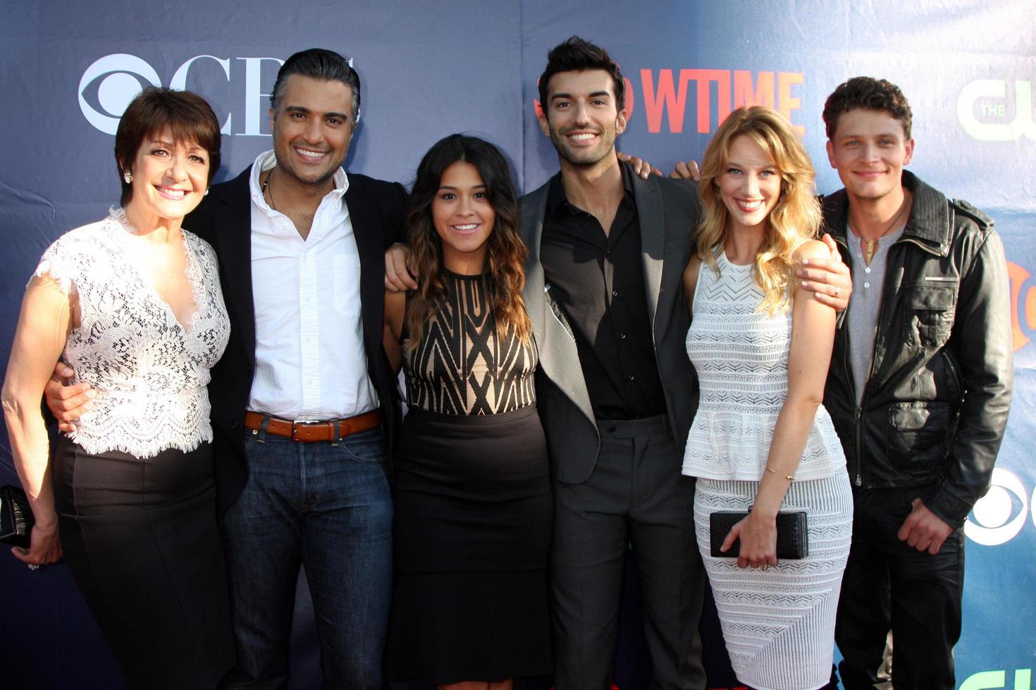 LOS ANGELES, JUL 17 -  Ivonne Coll, Jamie Camil, Gina Rodriguez, Justin Baldoni, Yael grobglas, Brett Dier at the CBS TCA July 2014 Party at the Pacific Design Center on July 17, 2014 in West Hollywood, CA photo