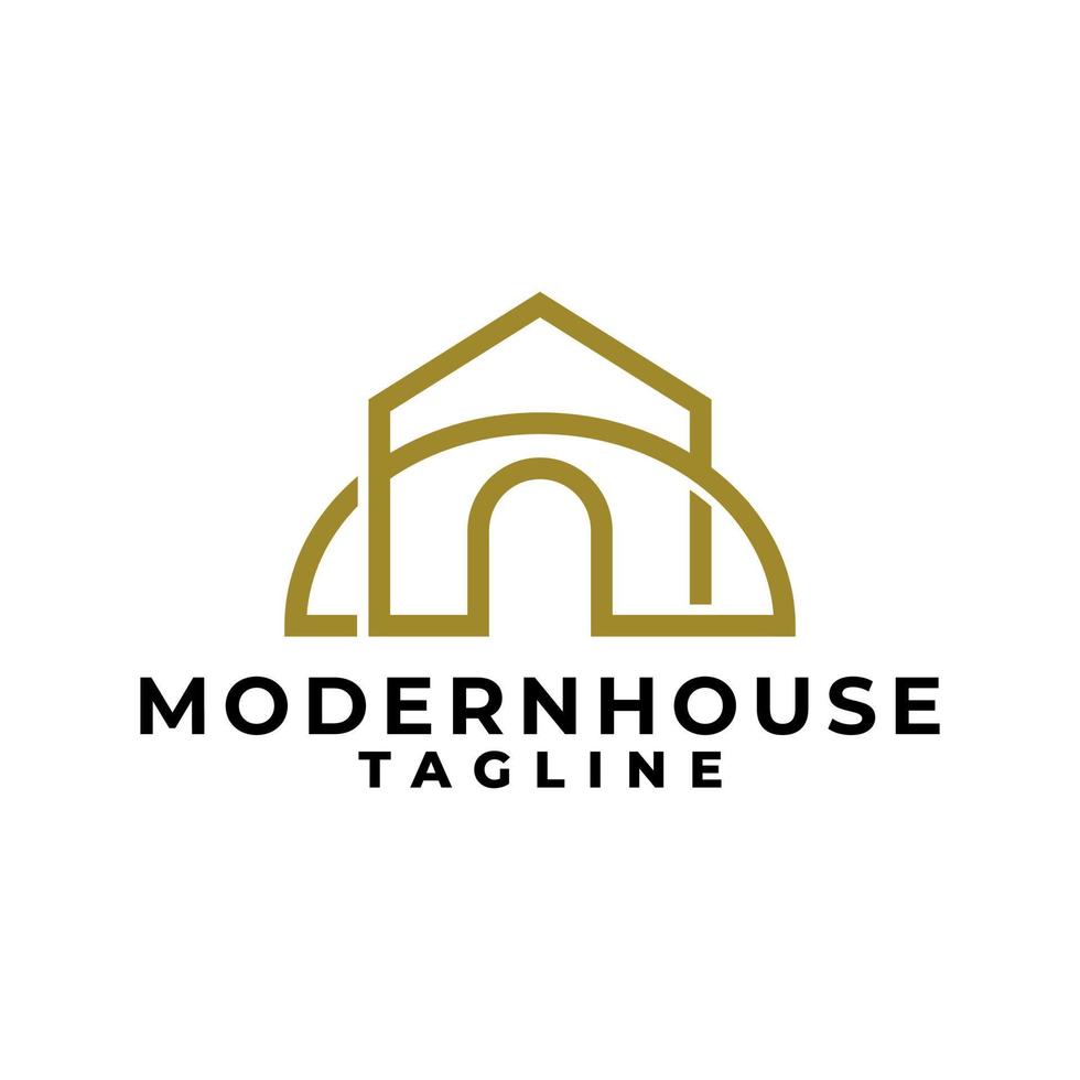 house logo with line art style. good for real estate company or any business related to house. vector