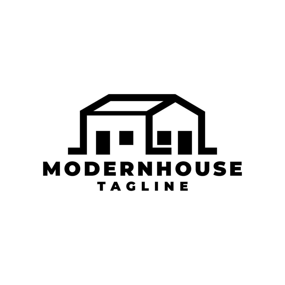 house logo with line art style. good for real estate company or any business related to house. vector
