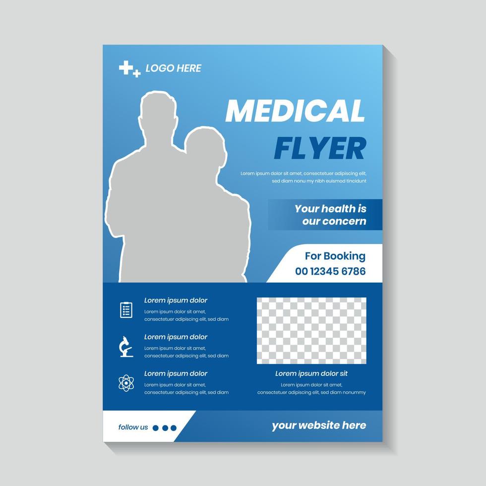 Healthcare flyer template poster. a4 template for a report and medical brochure design vector