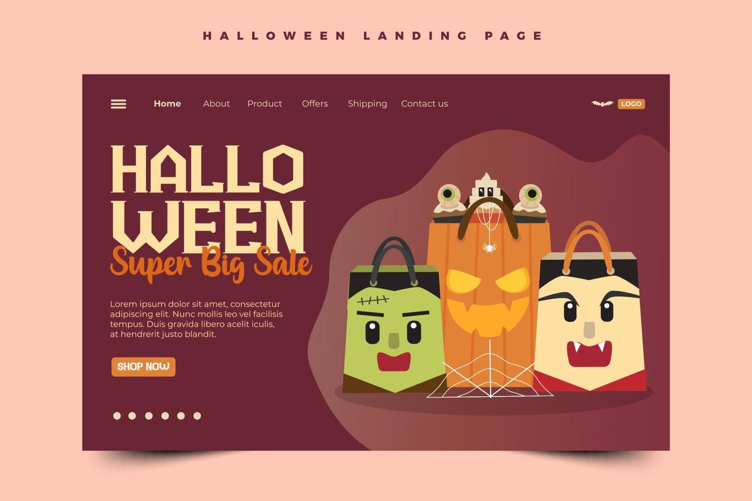 Halloween graphic design simple and elegant template that is easy to customize vector