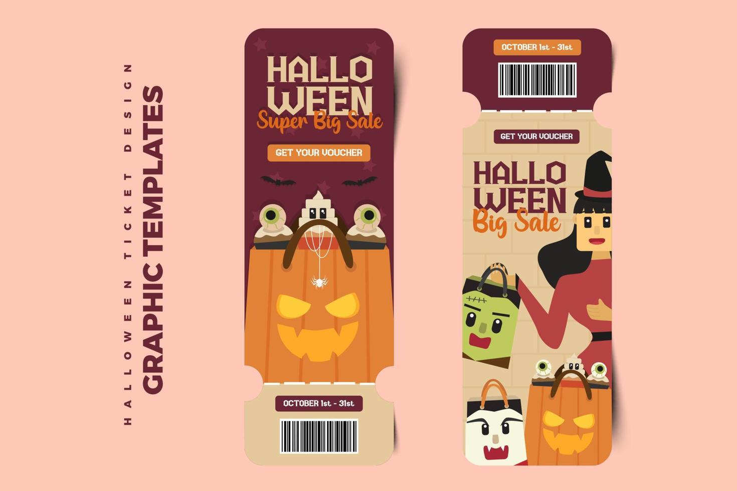 plantilla simple y elegante de diseño gráfico de halloween que es fácil de personalizar vector