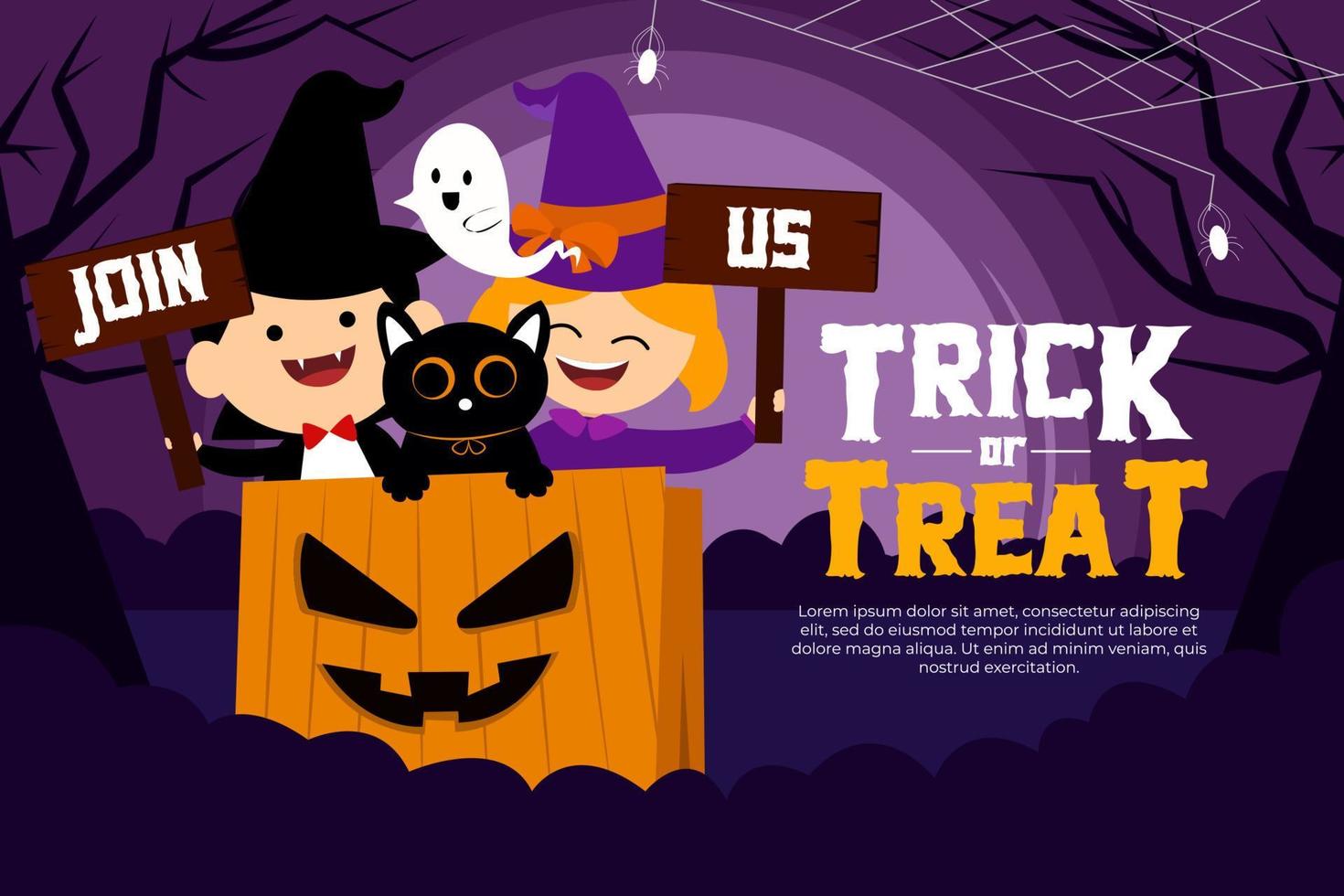 plantilla simple y elegante de diseño gráfico de halloween que es fácil de personalizar vector