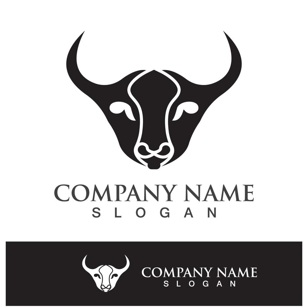 Bull head logo vector icon