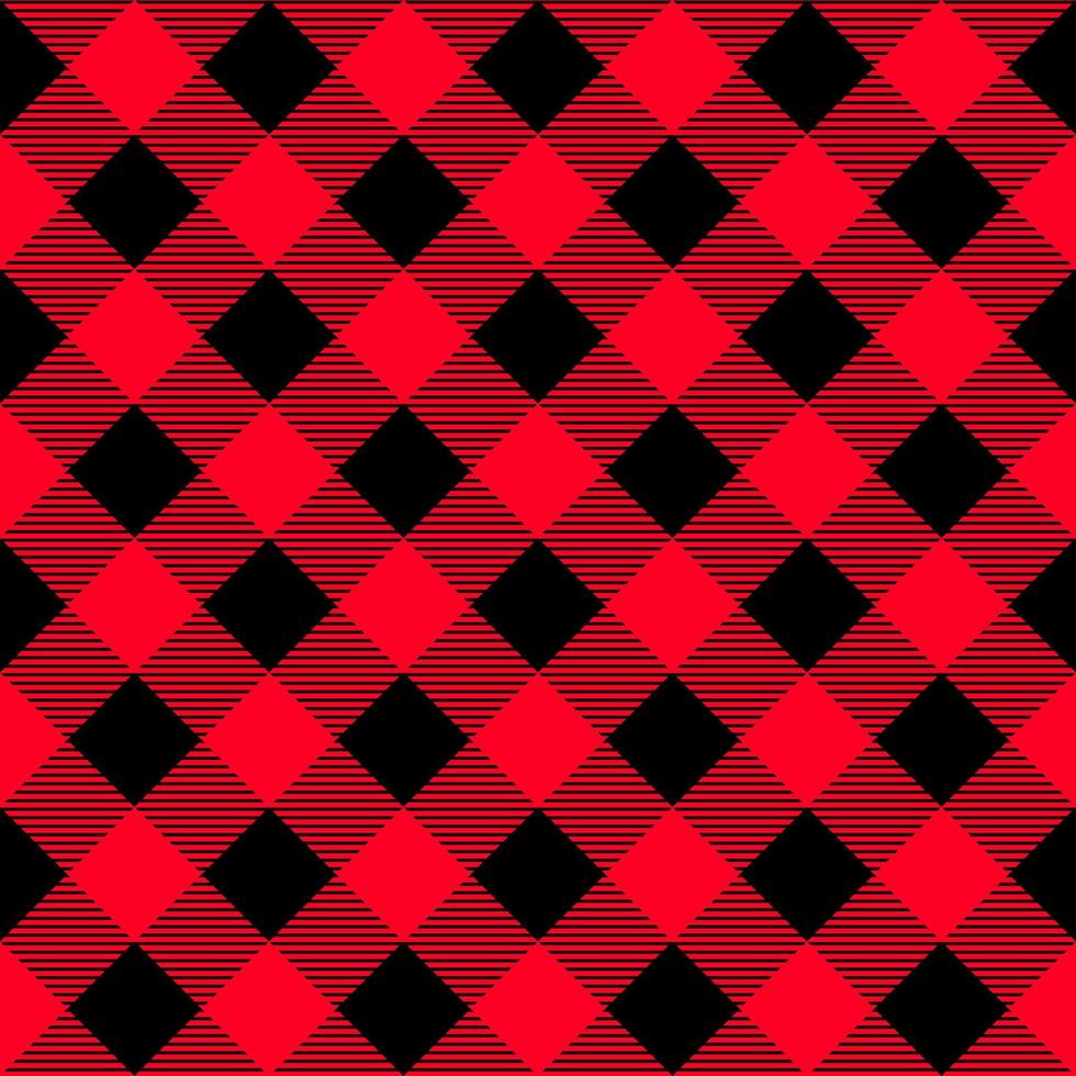 Seamless plaid fabric, red, black trim. For shirts, blankets, tablecloths, covers or other fashion items. Daily life and home textile printing vector