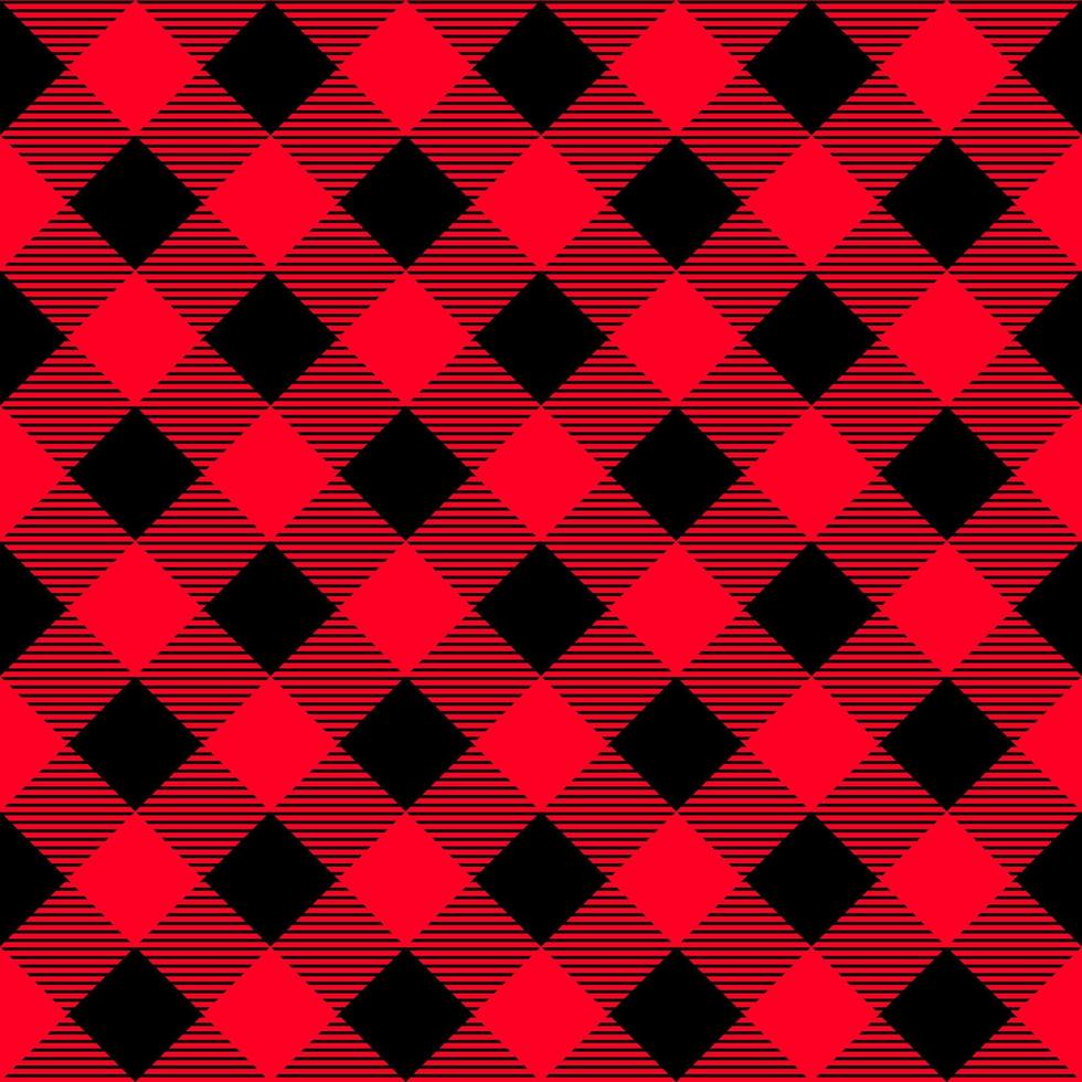 Seamless plaid fabric, red, black trim. For shirts, blankets, tablecloths, covers or other fashion items. Daily life and home textile printing vector