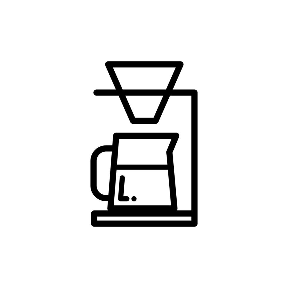 Coffee maker thin line icon. vector