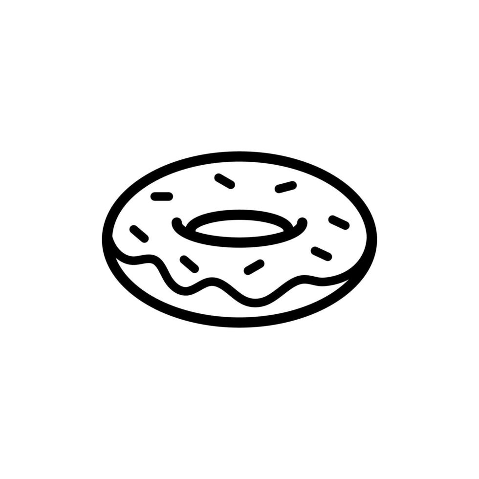 Doughnut vector line style icon.