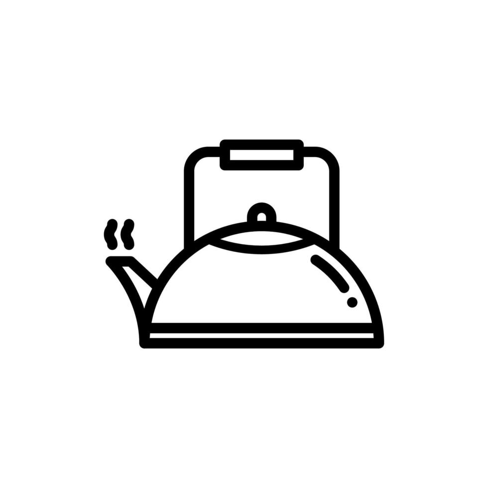 Kettle or teapot thin line icon. vector