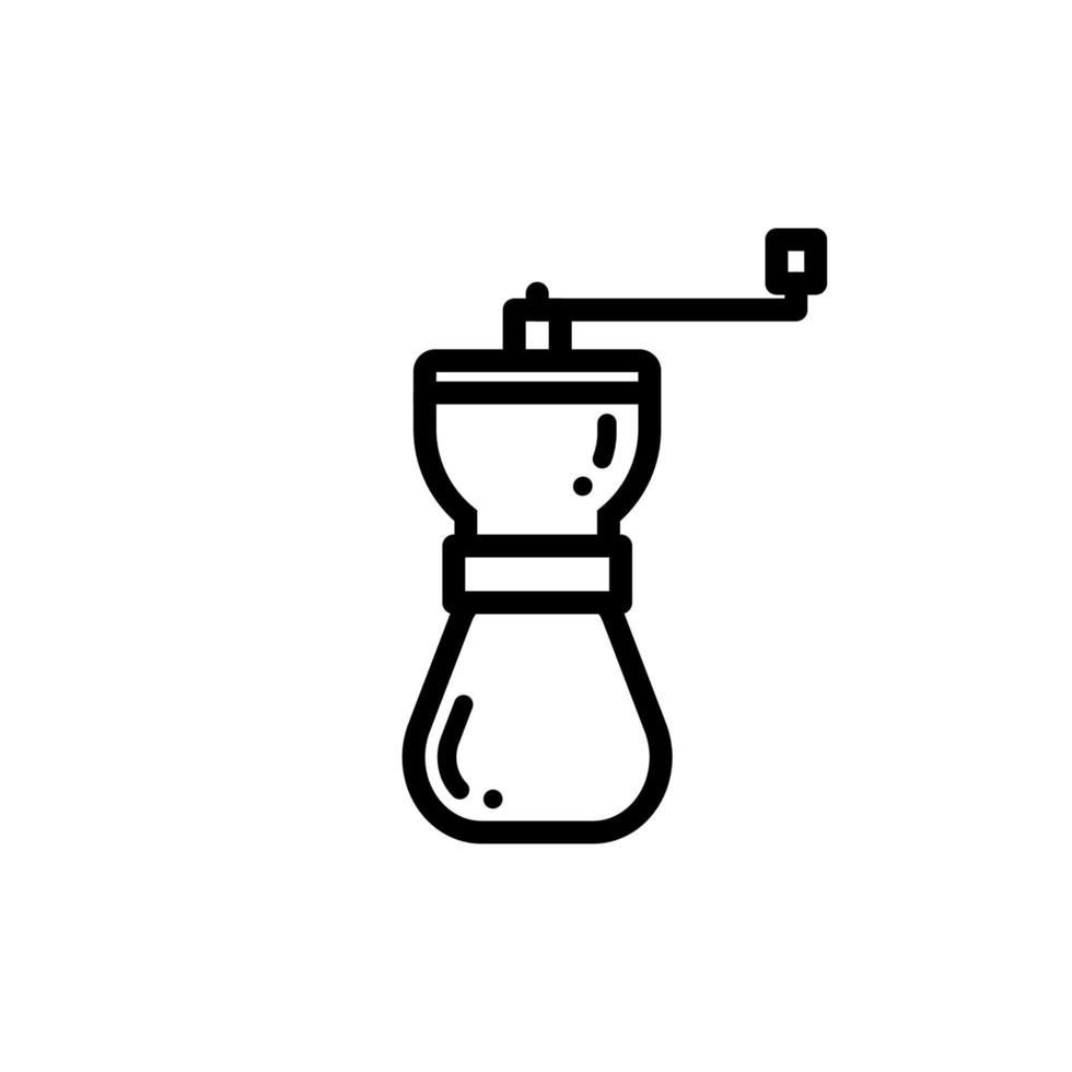 Portable coffee grinder vector thin line icon.