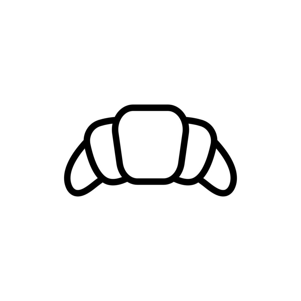 Bread croissant vector line style icon.