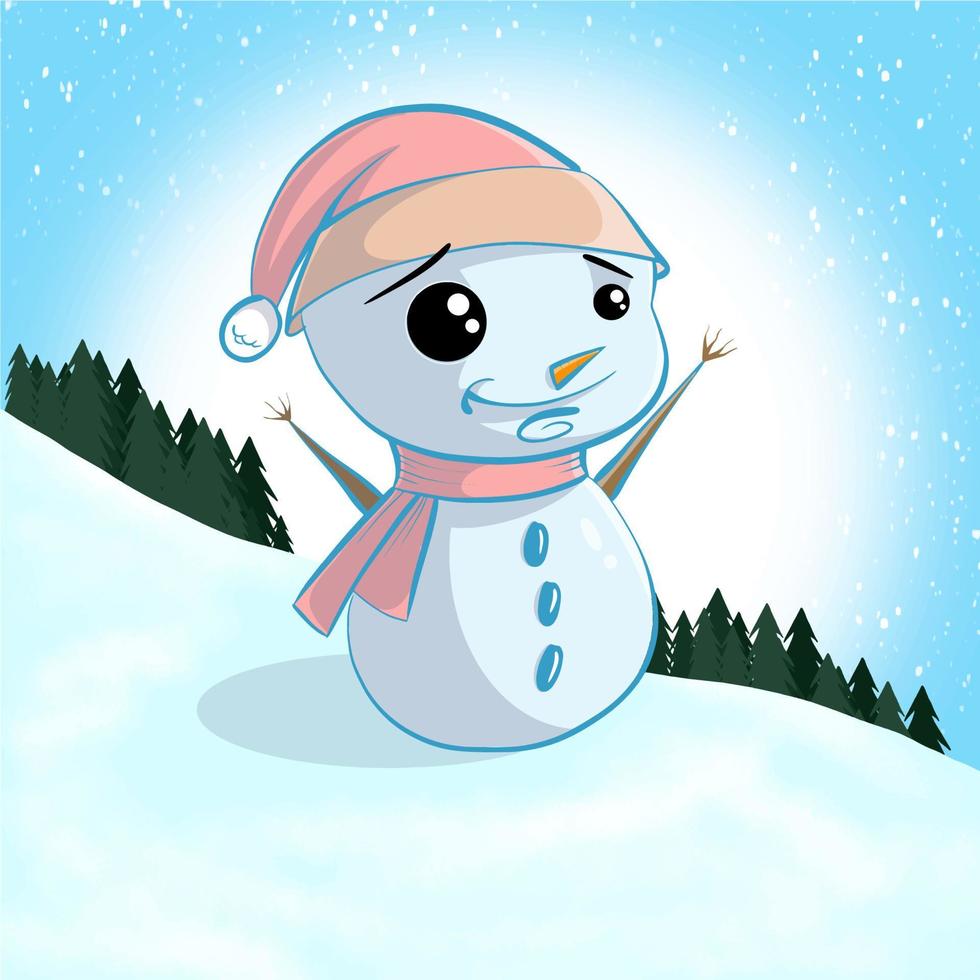 the white snowman vector