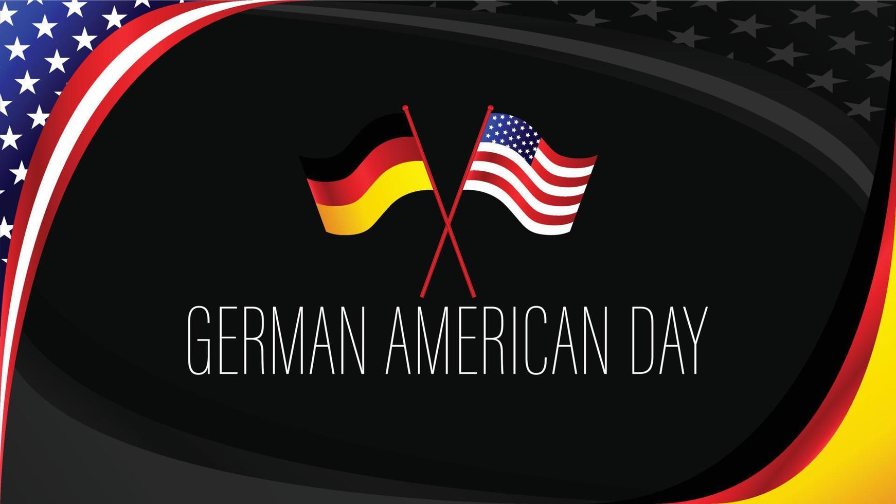 German American  Flag Background with flag in center area. Suitable use to german american event vector