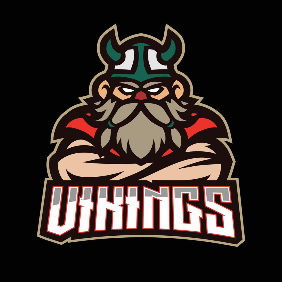 Viking mascot gaming logo vector