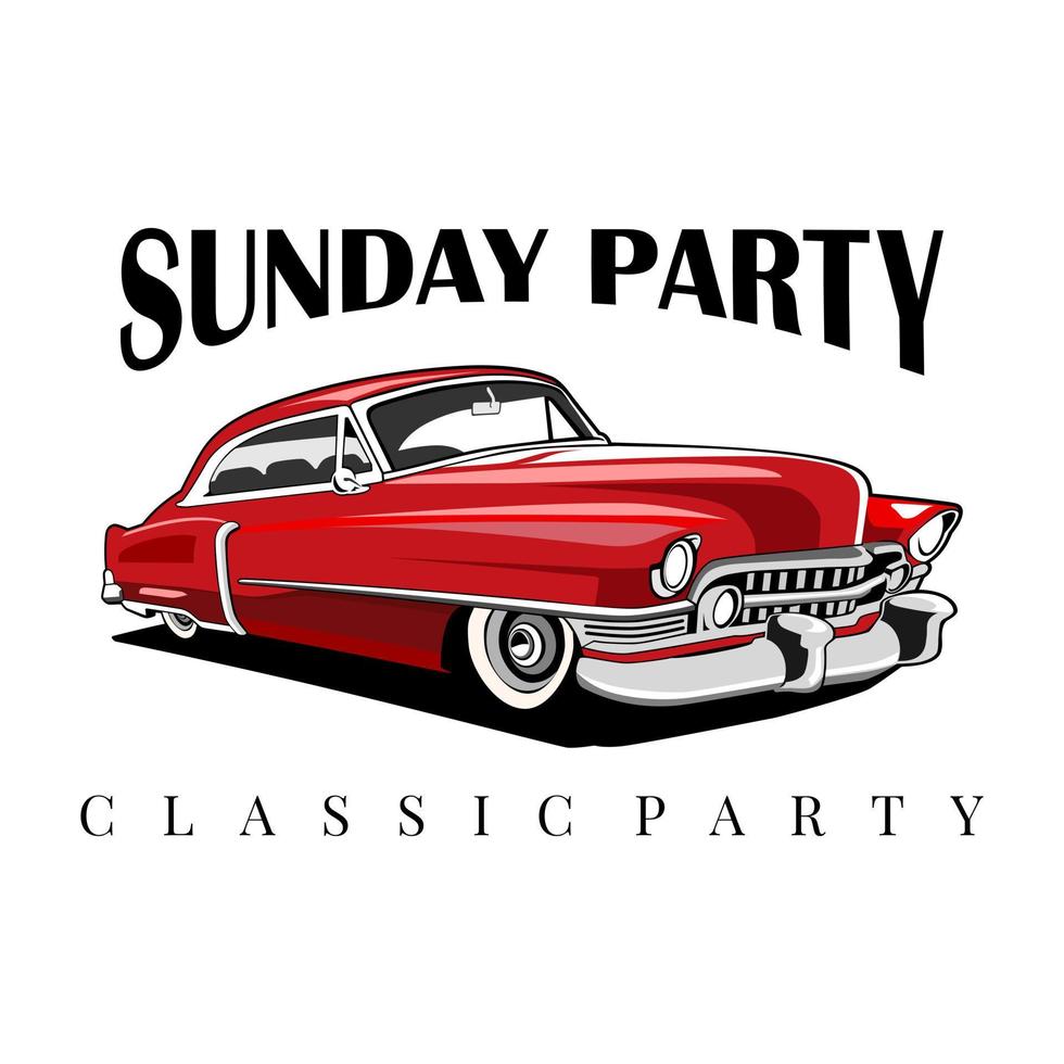 classic car party designs vector