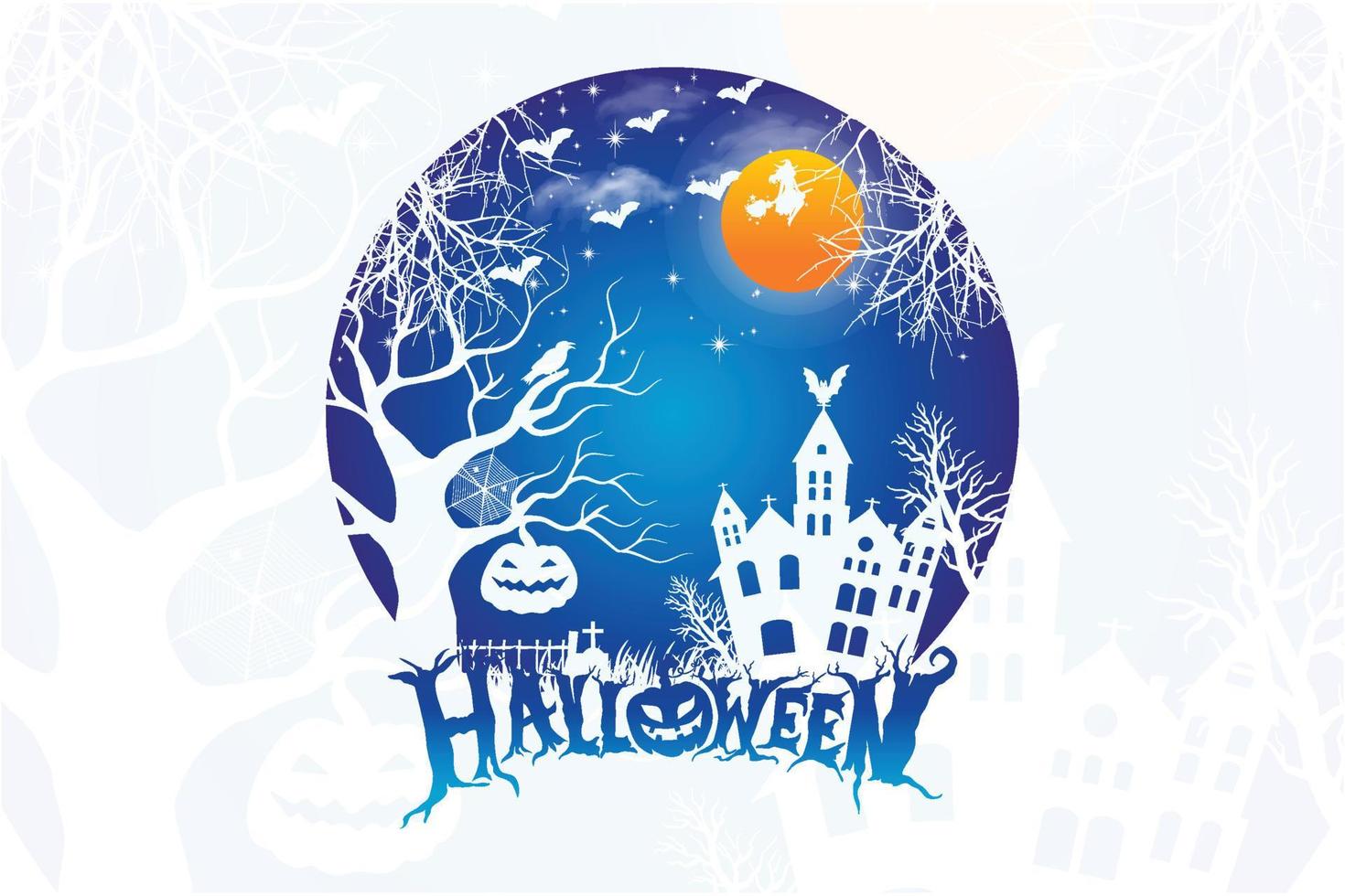 Halloween scary pumpkin witches t-shirt design vector