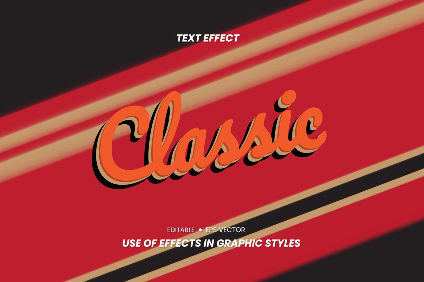 Text Effects - Classic Words with Old Theme Backgrounds, Text can be replaced and for the use of effects in the Graphic Styles settings. vector