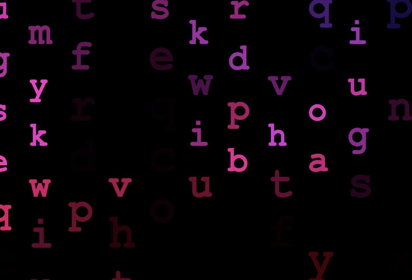 textura de vector rosa oscuro con caracteres abc.