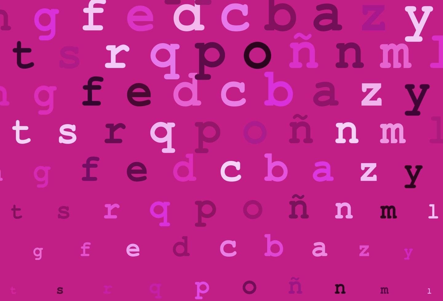 Light pink vector layout with latin alphabet.