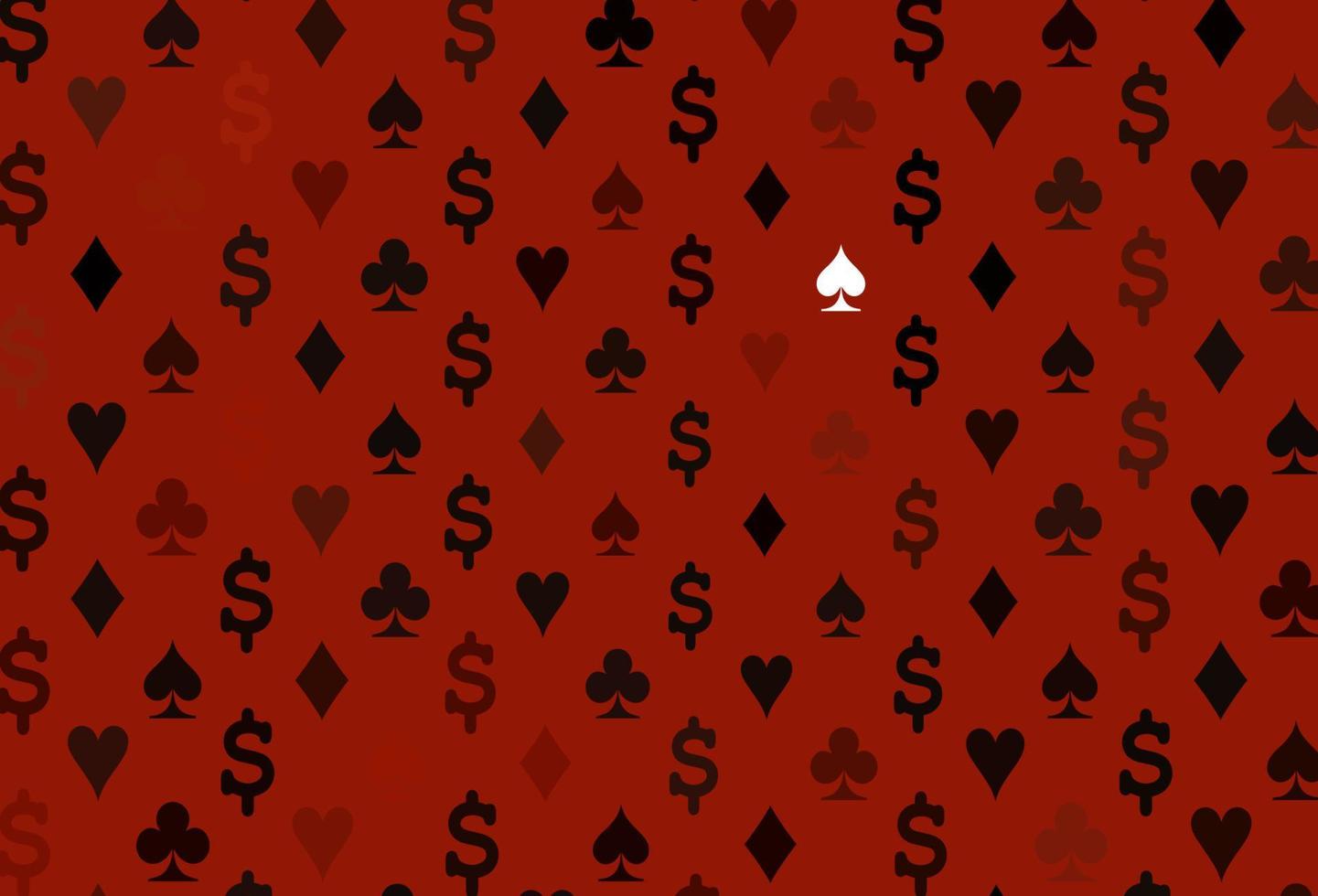 Dark red vector pattern with symbol of cards.