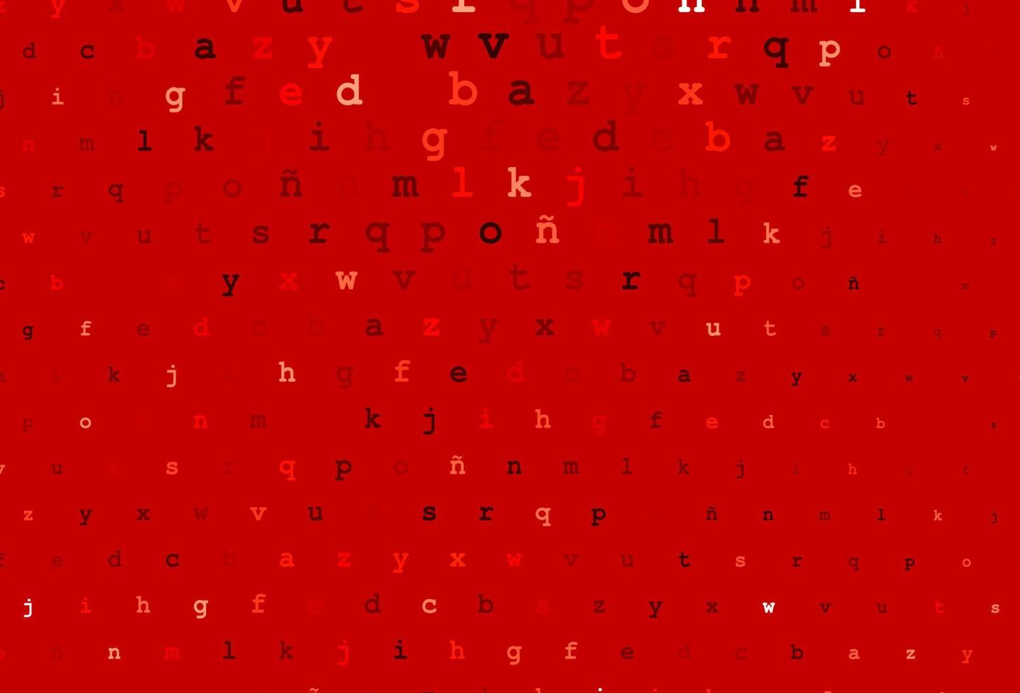 Fondo de vector rojo claro con signos del alfabeto.