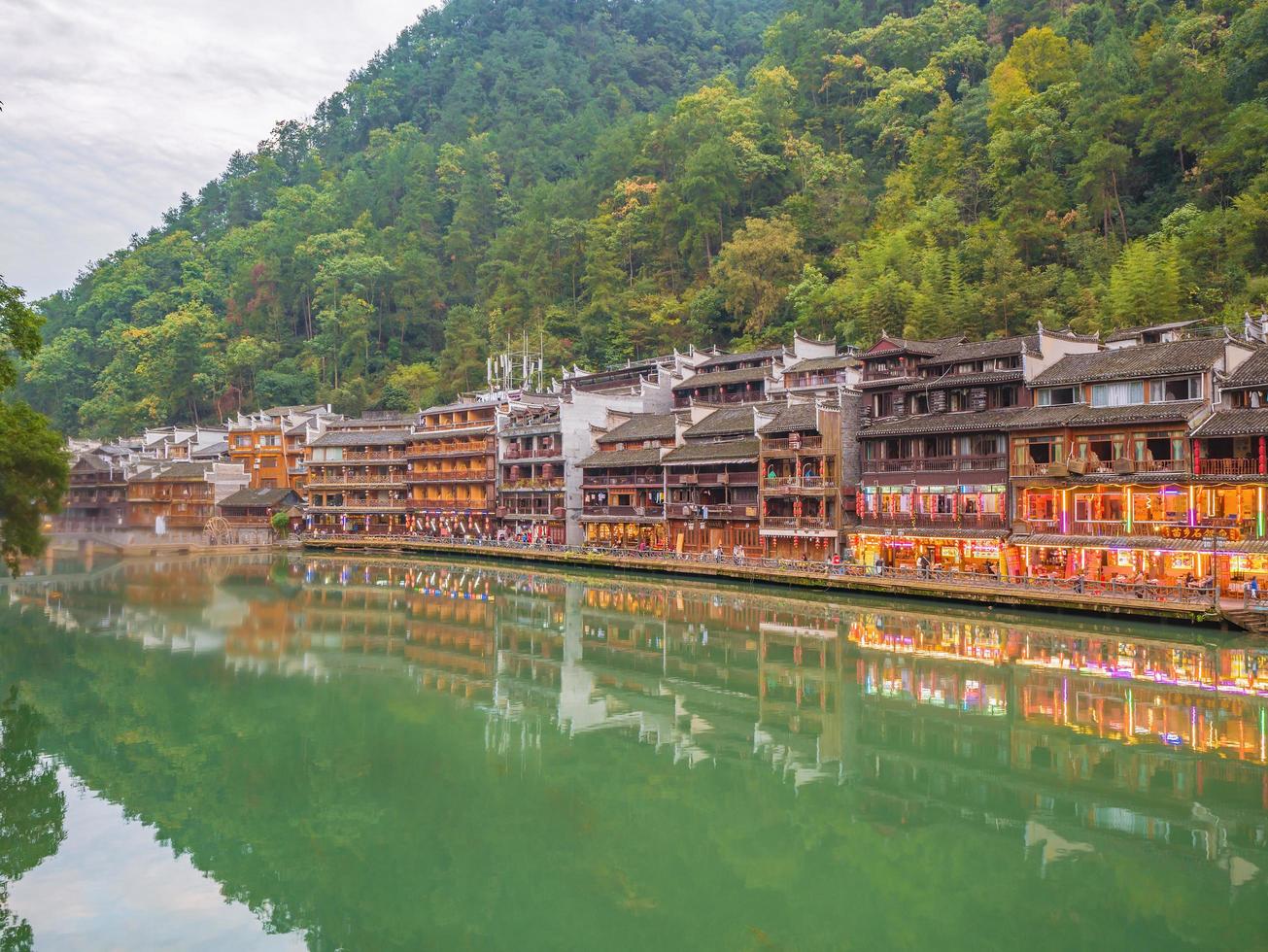 Scenery view of fenghuang old town .phoenix ancient town or Fenghuang County is a county of Hunan Province, China photo