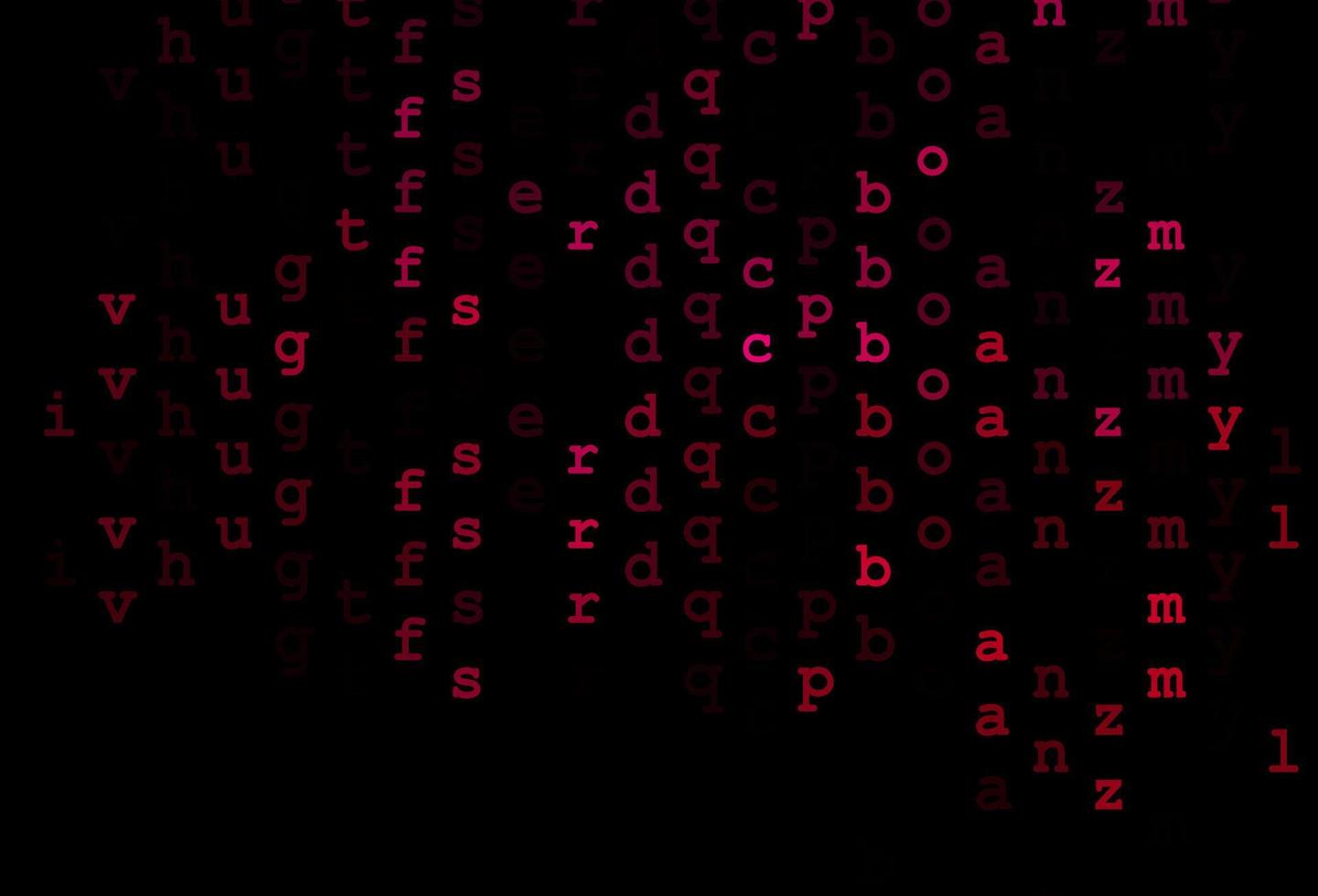 textura de vector rosa oscuro con caracteres abc.