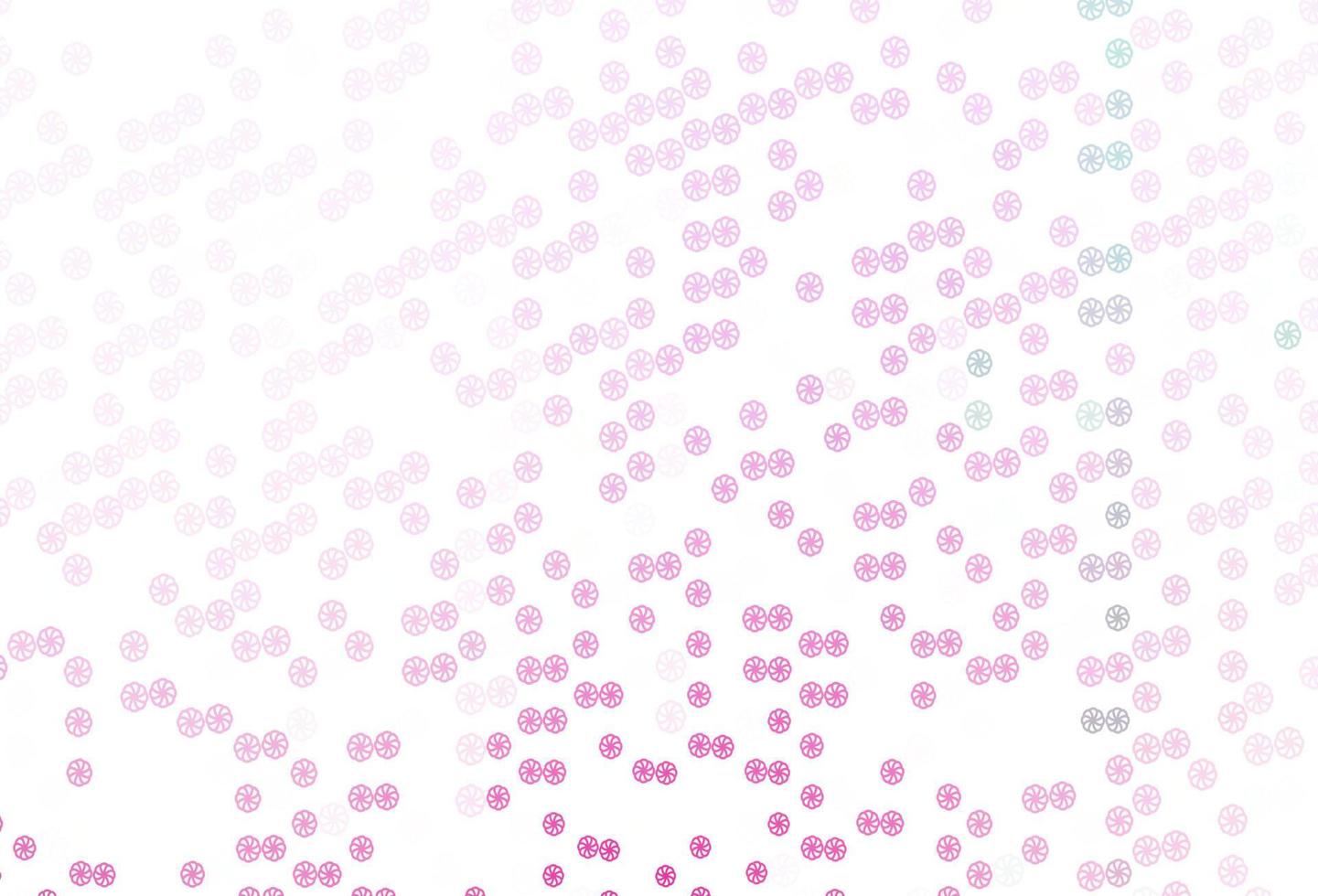 diseño de vector de color rosa claro con copos de nieve brillantes.