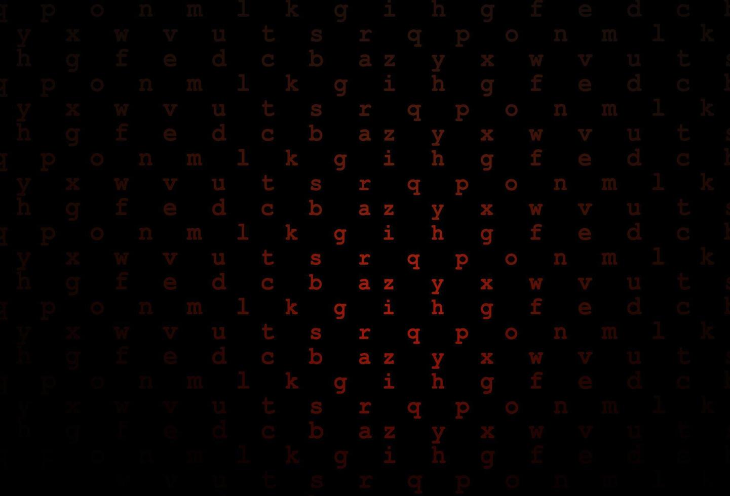 Dark red vector background with signs of alphabet.