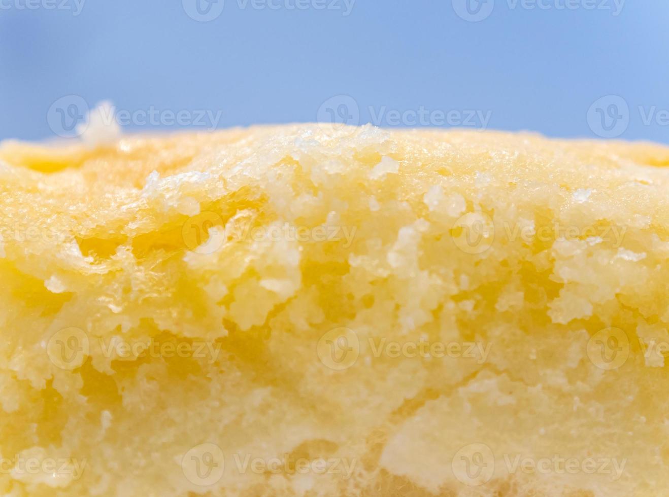 close-up texture of Thinly coated sugar on soft bread photo