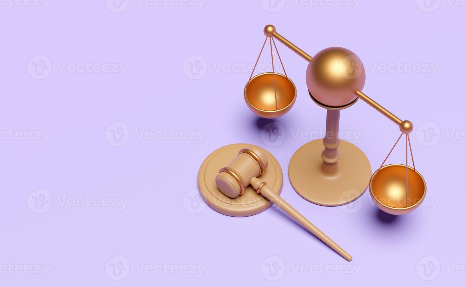 3d judge gavel, wooden hammer auction with stand, justice scales icon isolated on blue background. law, justice system symbol concept, 3d render illustration, clipping path photo