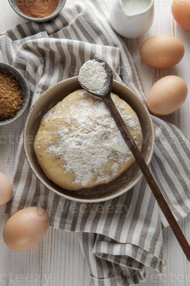 Preparing dough for baking photo